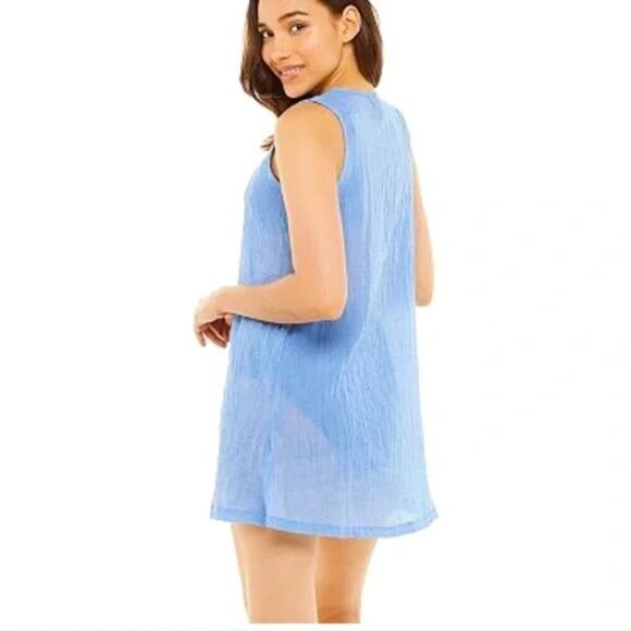 Portocruz Women's Swim Blue Coverup Tank Dress, Size Small NWOT - Picture 8 of 9